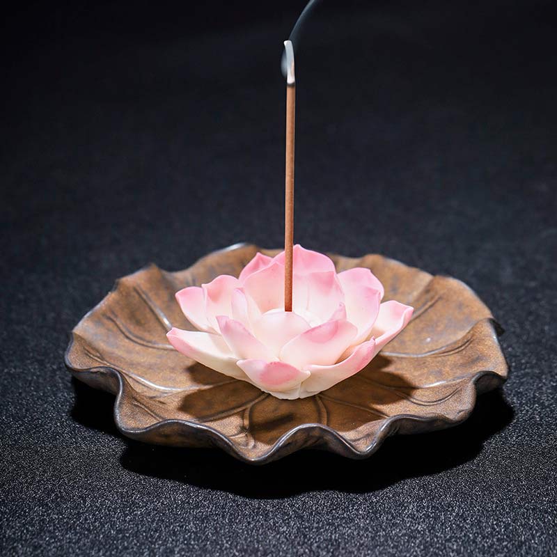 Buddha Stones Tibetan Lotus Blessing Incense Burner Decoration (Extra 30% Off | USE CODE: FS30)