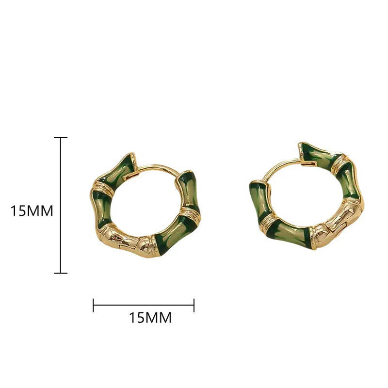 FREE Today: Strength and Healing Round Bamboo Dripping Design Copper Hoop Earrings