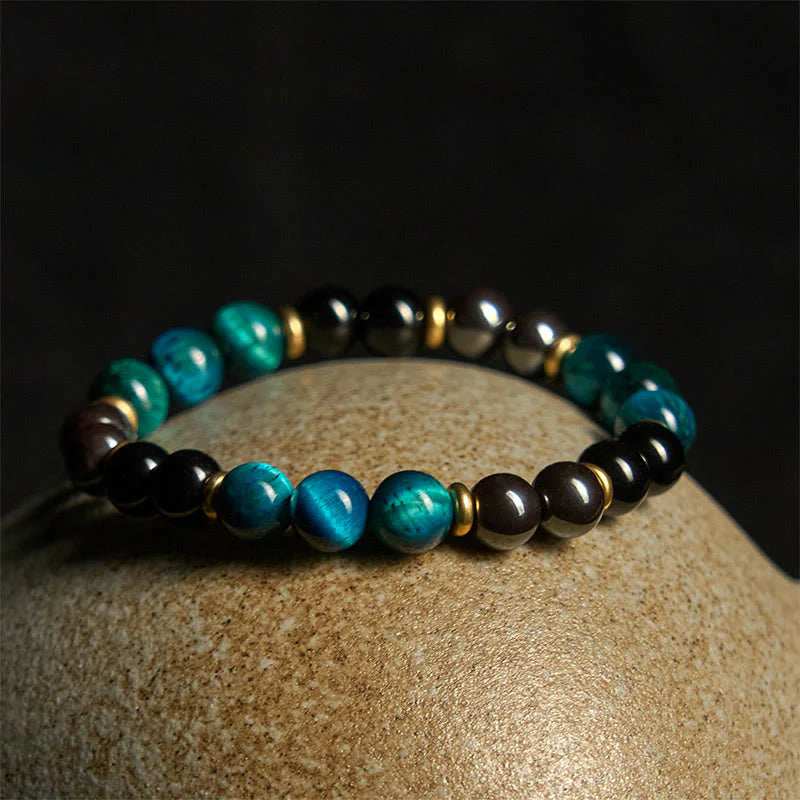 Buddha Stones Natural Blue Tiger Eye Beads Balance Bracelet