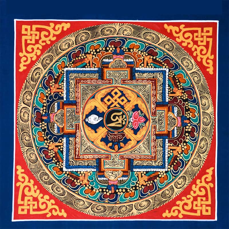 Buddha Stones Tibetan Handmade Thangka Painting Blessing Thangka Blind Box Random Color Pattern