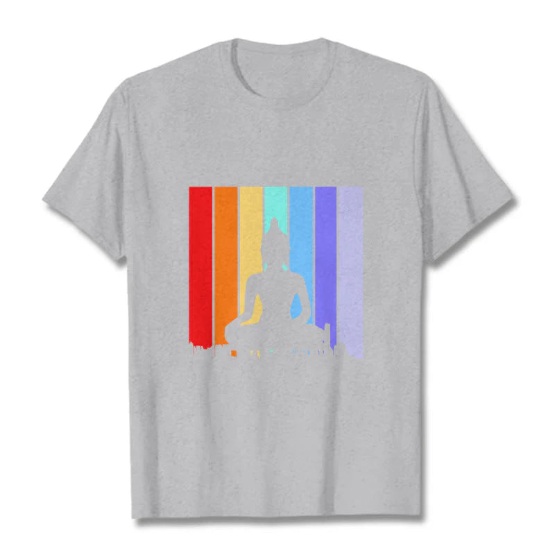 Buddha Stones Meditation Buddha Rainbow Tee T-shirt