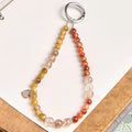 Buddha Stones Golden Tiger Eye Red Tiger Eye Heart Charm Strength Key Chain Phone Hanging Decoration