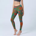 Buddha Stones Vibrant Swirling Florals Paisley Print Gym Leggings Women's Yoga Pants