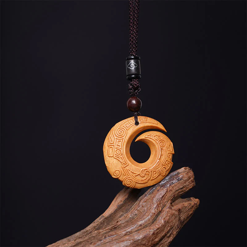 FREE Today: One's Luck Improves Design Ebony Wood Sandalwood Necklace Pendant