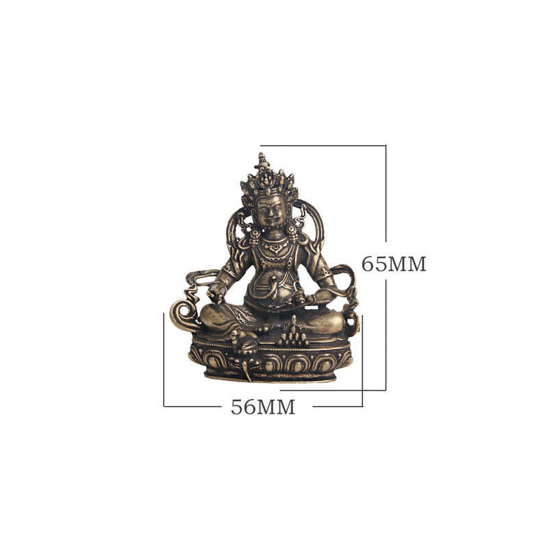 Buddha Stones Yellow Jambhala Bodhisattva Figurine Serenity Copper Statue Decoration