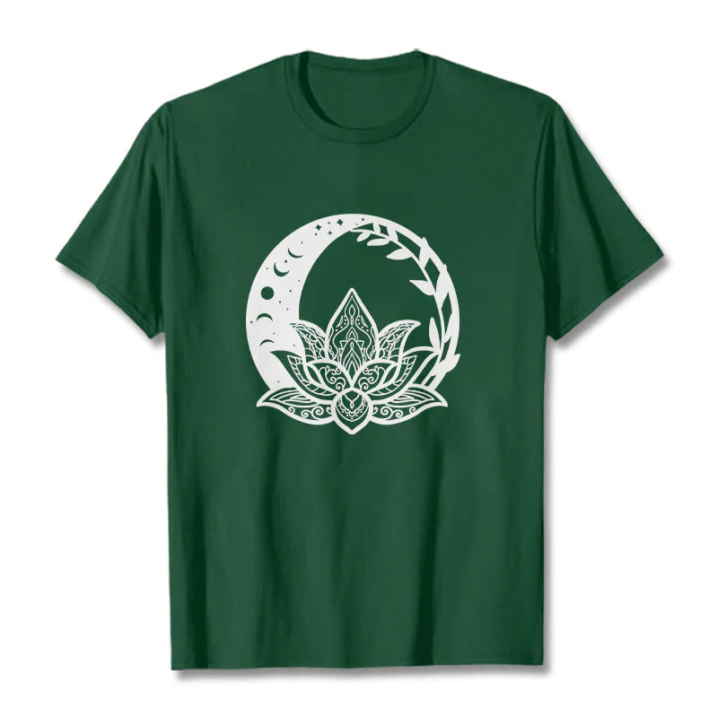 Buddha Stones Lotus Flower Sun Moon Intertwining Vines Tee T-shirt