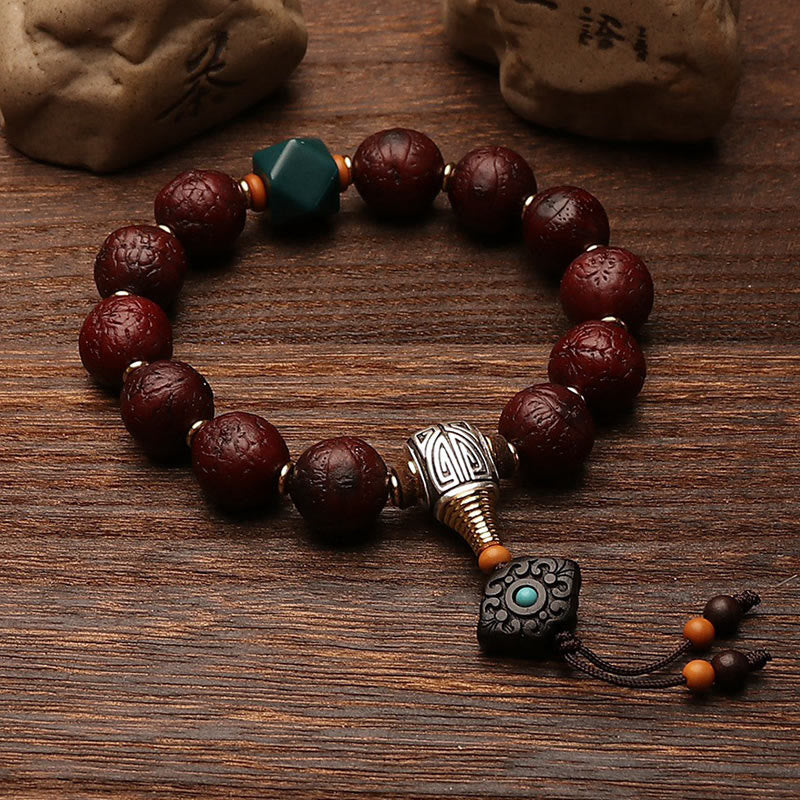 Buddha Stones Tibetan Bodhi Seed Agate Bead Luck Wealth Tassel Charm Wrist Mala (Extra 30% Off | USE CODE: FS30)