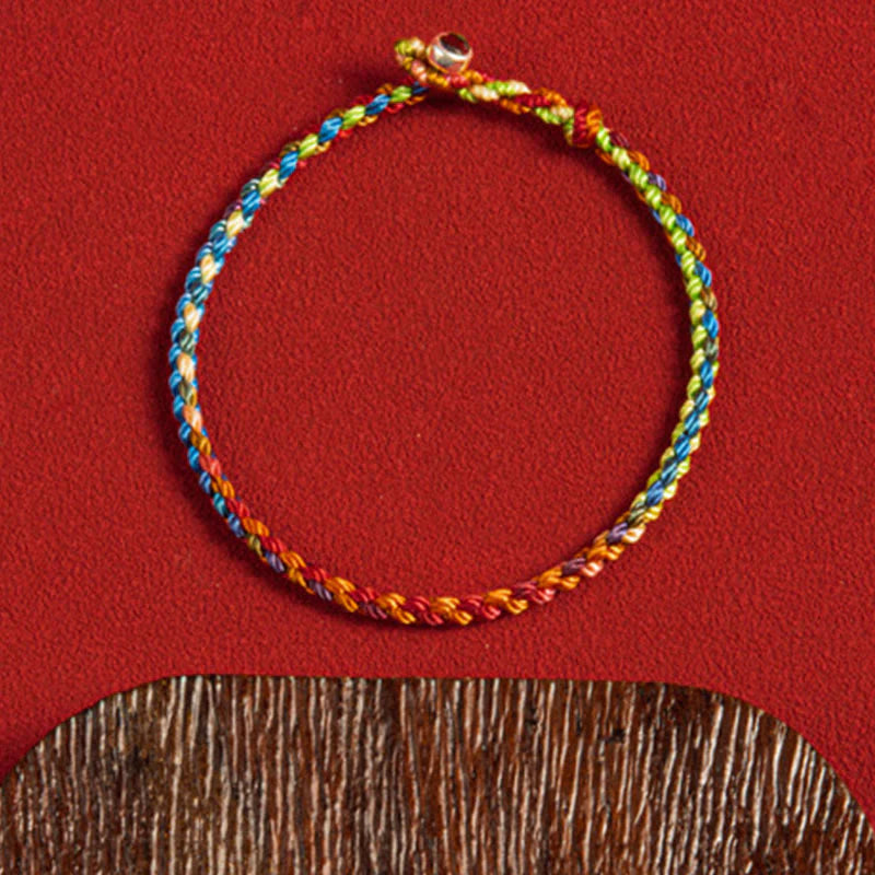 Buddha Stones May you be blessed with peace and safety in all four seasons Lucky Multicolored Bracelet