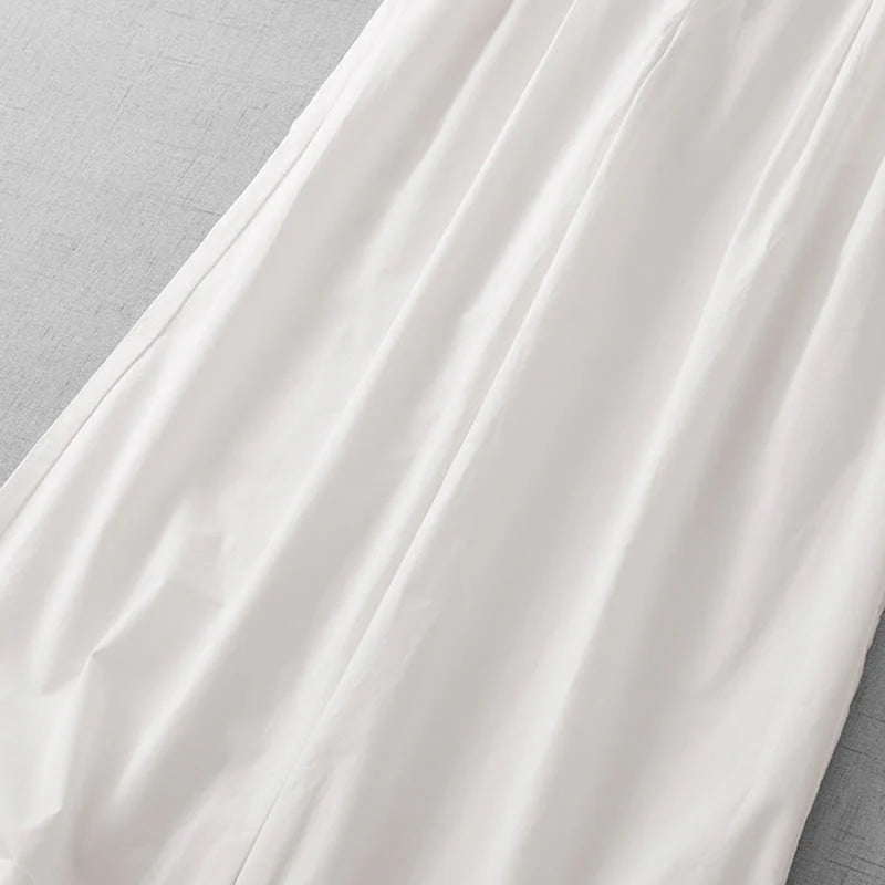 Buddha Stones Casual Plain Polyester Women's 7-8 Length Wide Leg Pants With Pockets