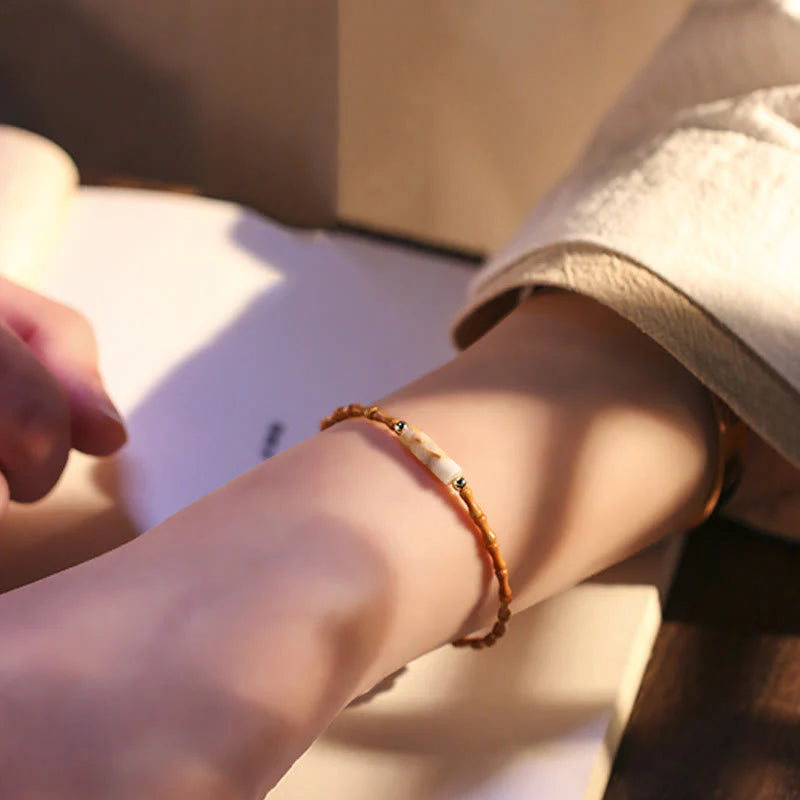 Buddha Stones Ultra-fine Olive Pit Peace Bracelet