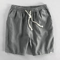 Buddha Stones Drawstring Elastic Waist Cotton Men's Shorts With Pockets