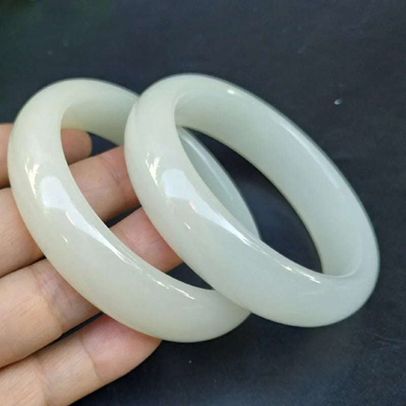 Buddha Stones Jade Luck Blessing Happiness Bangle Bracelet (Extra 30% Off | USE CODE: FS30)