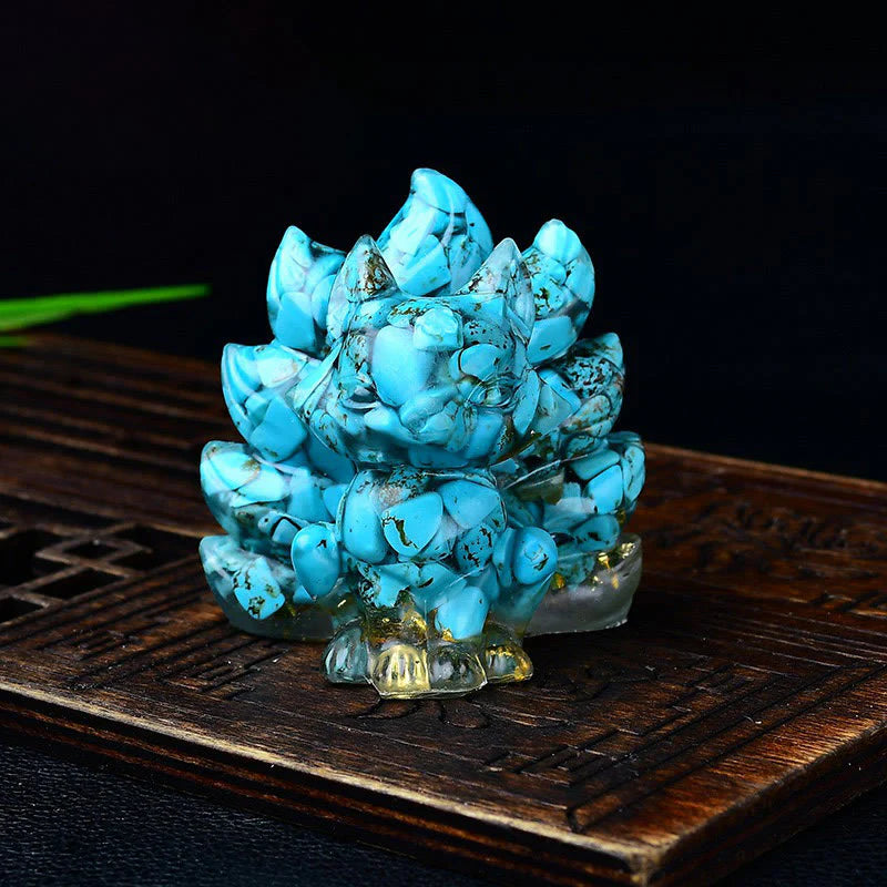 Buddha Stones Natural Various Crystal Strawberry Quartz Amethyst Nine Tailed Fox Protection Home Decoration