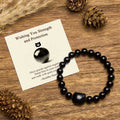 Buddha Stones Wishing You Strength and Protection Cat Onyx Bracelet Includes Gift Message Card