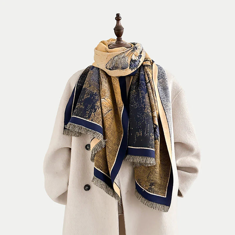 Buddha Stones Winter Magnolia Butterfly Pattern Soft Scarf Shawl