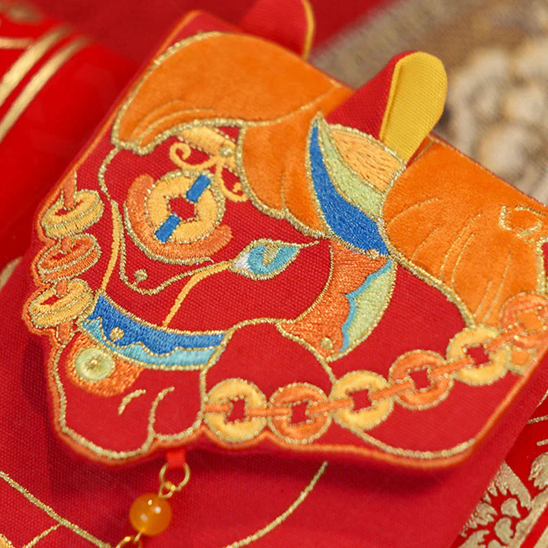 Buddha Stones Embroidery Year Of The Horse 2026 New Year Tassel Chinese Red Envelope