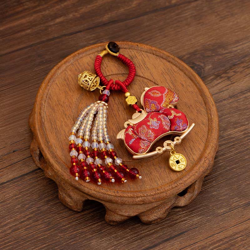 Buddha Stones Year Of The Horse Embroidery Prosperity Key Chain