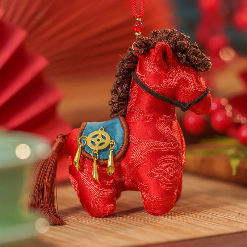 Buddha Stones Year Of The Horse Red String Embroidery Freedom Hanging Decoration