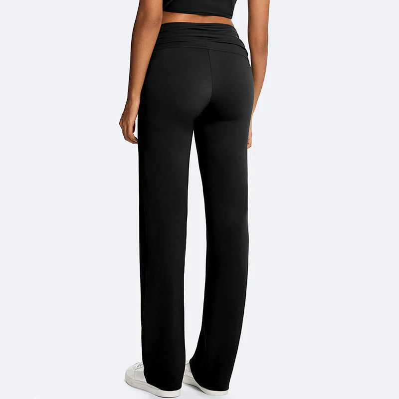 Buddha Stones Solid Crop Halter Backless Sleeveless Top Straight Leg Pants For Sports Fitness Yoga