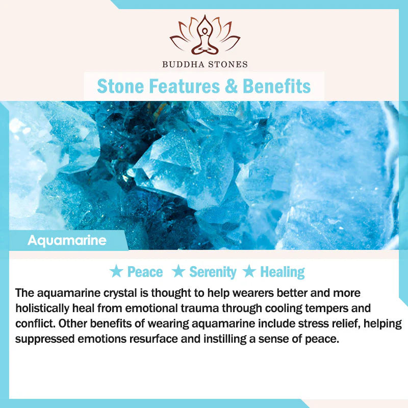 Buddha Stones Natural Aquamarine Peridot Strawberry Quartz Various Crystals Serenity Bracelet
