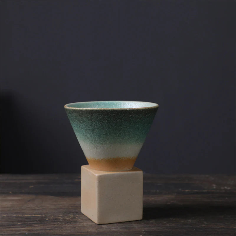 Buddha Stones Vintage Gradient Ceramic Coffee Mug Tea Latte Espresso Coffee Cup With Base 200ml