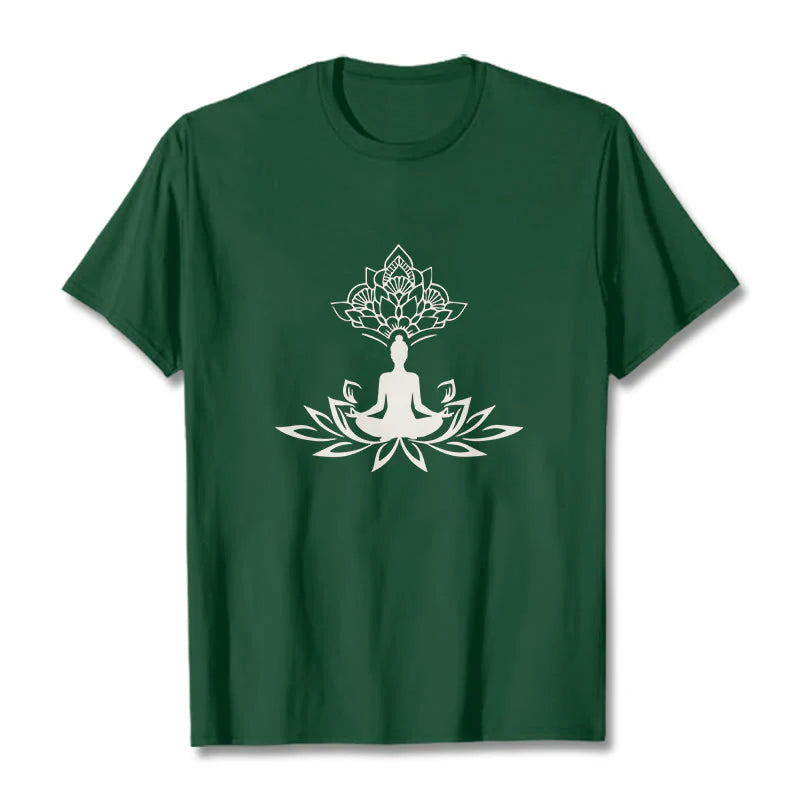 Buddha Stones Lotus Flower Meditation Buddha Tee T-shirt