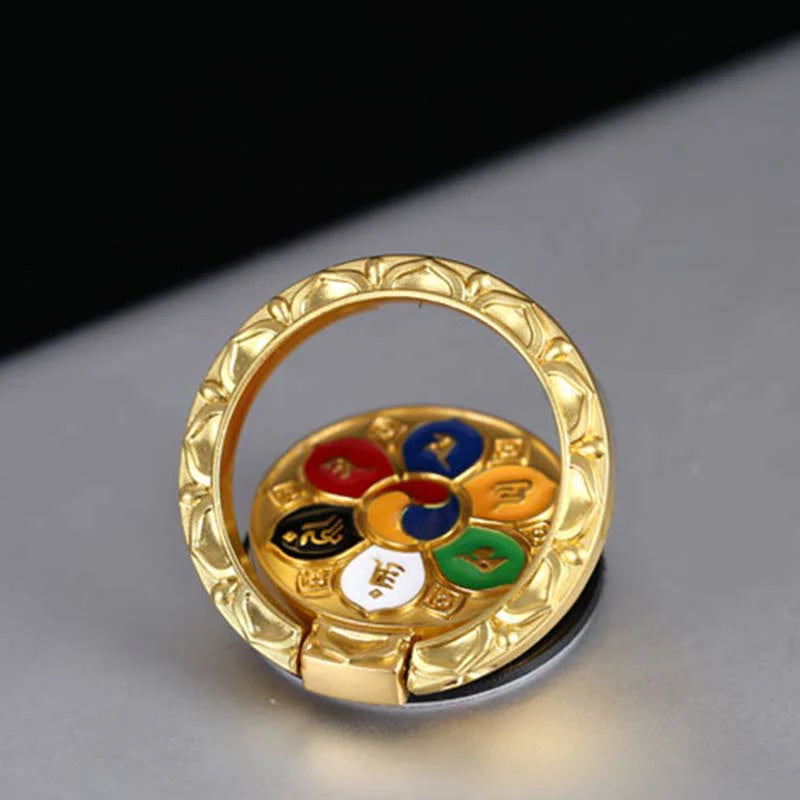 Tibetan Om Mani Padme Hum Peace Phone Ring Bracket Universal Phone Holder Decorations