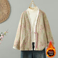 Buddha Stones Winter Lace Patchwork Long Sleeve Cotton Women's Thermal Jacket With Pockets