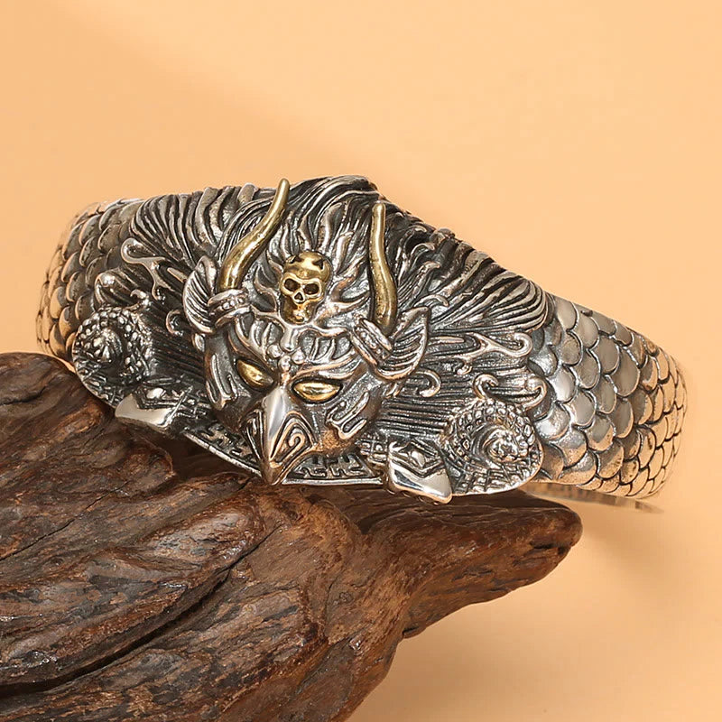 Buddha Stones Tibetan Garuda Bird Wisdom Protection Bracelet Bangle