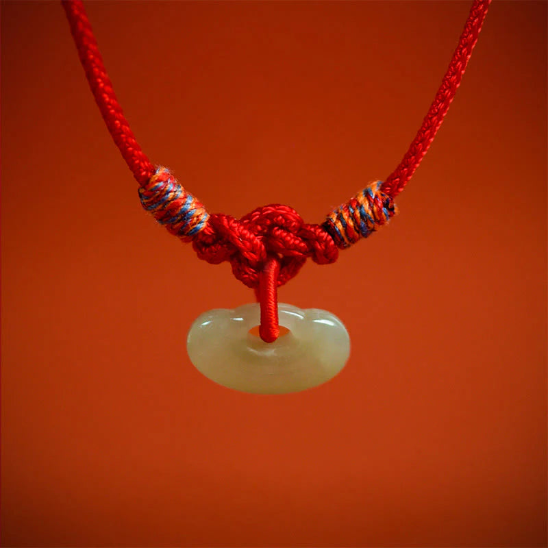 Buddha Stones Red String Plaited Jade Protection Adjustable Cats Dogs Pet Collar