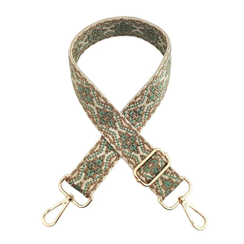 Buddha Stones Multicolor Embroidered Shoulder Bag Straps