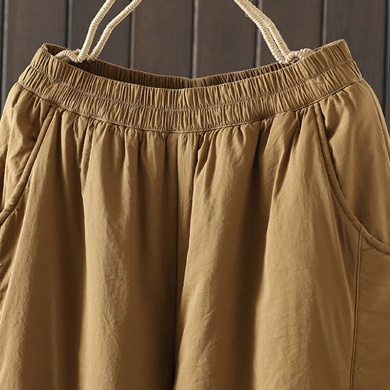 Buddha Stones Plain Warm Women's Harem Pants With Pockets