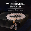 Buddha Stones Tibet White Crystal Black Onyx Om Mani Padme Hum Meditation Bracelet