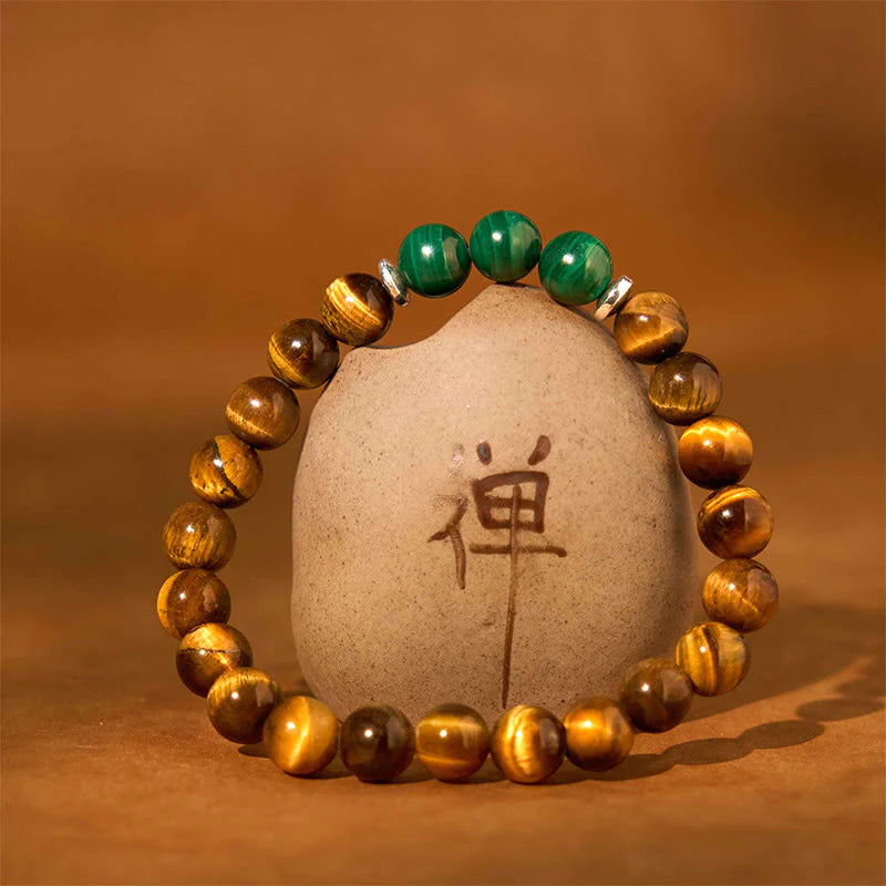 Buddha Stone Various Crystals Malachite Lazurite Lapis Lazuli Hemimorphite Calmness Bracelet