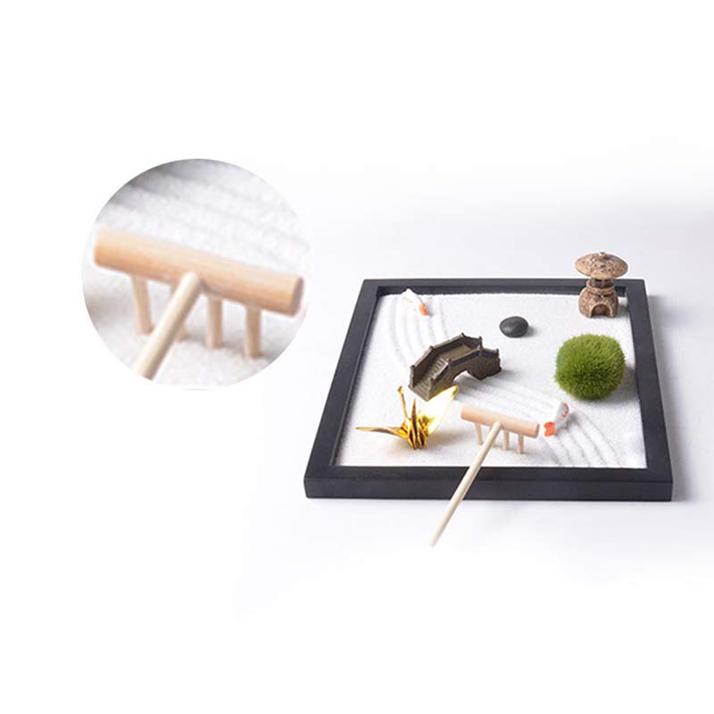 Buddha Stones Koi Fish Small Bridge Grass Landscape Peace Meditation Zen Garden Decoration