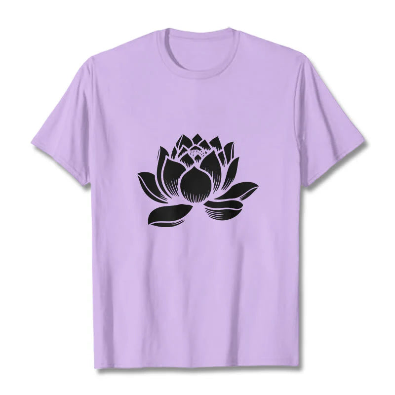 Buddha Stones Lotus Flower Design Tee T-shirt