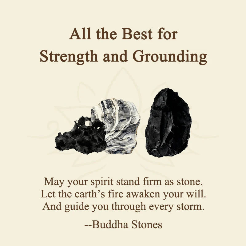 Buddha Stones All the Best for Strength and Grounding Obsidian Bracelet Includes Gift Message Card