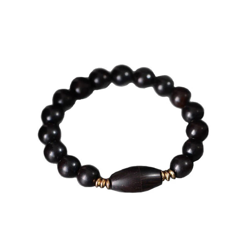 Buddha Stones Ebony Beads With Sutra Scroll Blessing Protection Bracelet