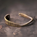 Buddha Stones Simple Design Wrapped Brass Copper Luck Wealth Adjustable Cuff Bracelet
