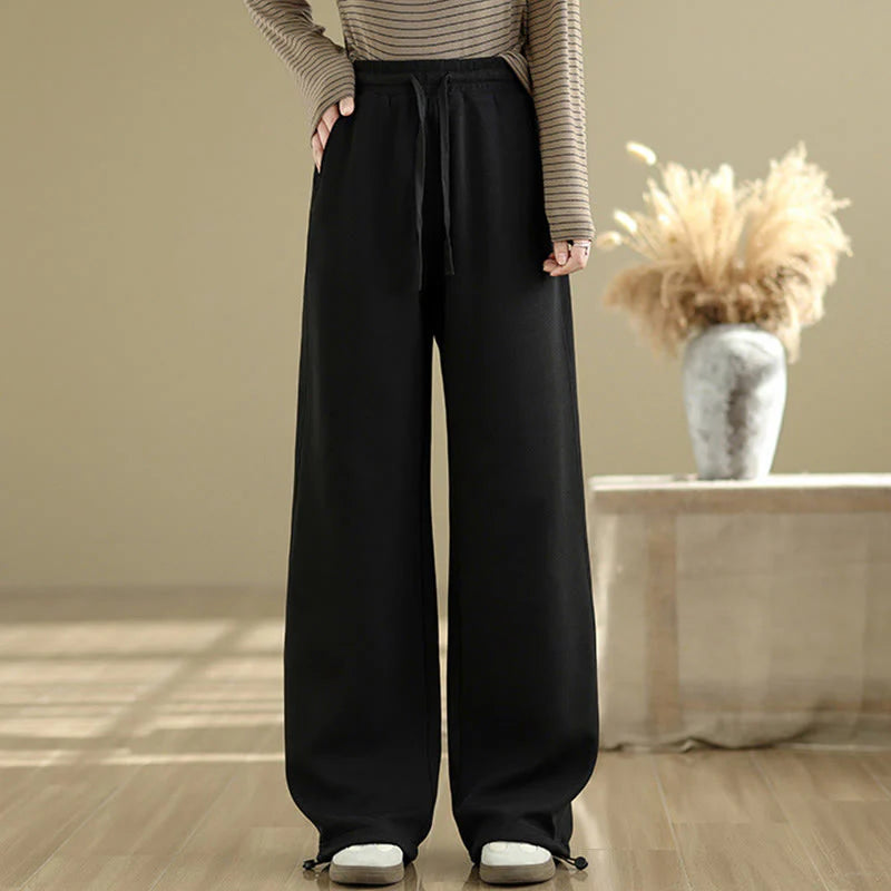 Buddha Stones Casual Rope Women's Cotton Straight-leg Pants With Pockets