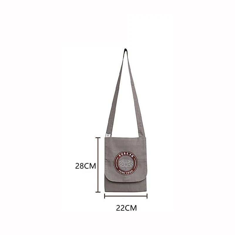 Lotus Embroidered Spiritual Mind Practice Cotton Shoulder Bag Crossbody Bag (Extra 30% Off | USE CODE: FS30)