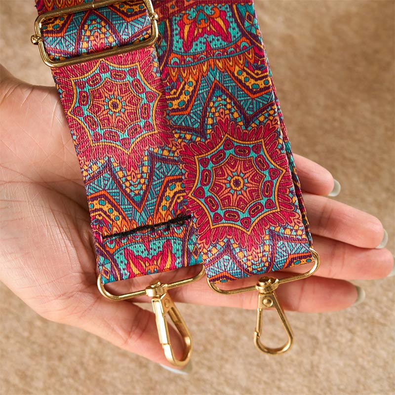 Buddha Stones Bohemian Red Mandara Geometric Adjustable Handbags Crossbody Shoulder Bag Purse Straps Replacement