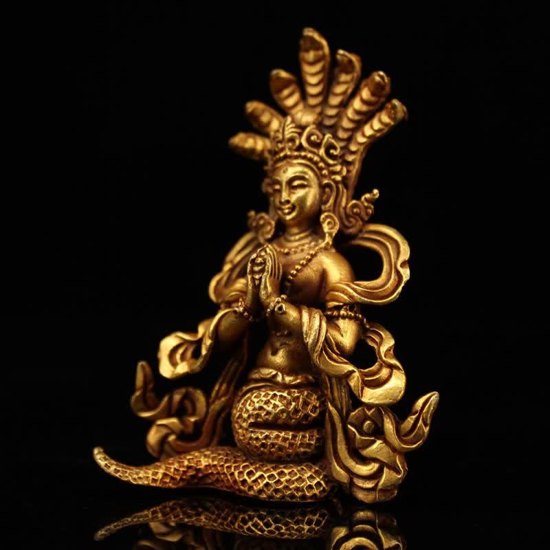 Buddha Stones Bodhisattva Nagarjuna Protection Copper Statue Decoration