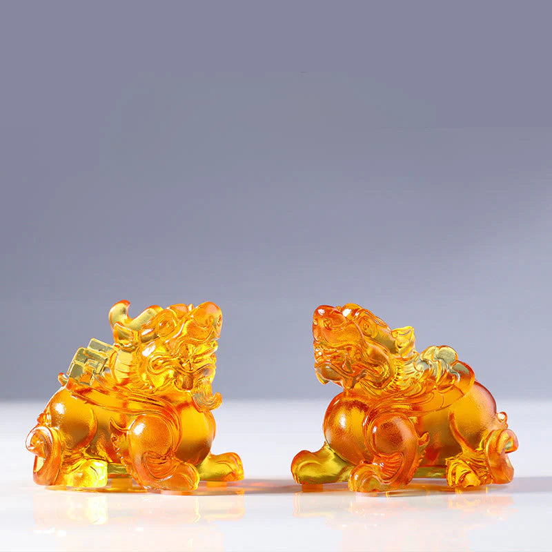 Buddha Stones Liuli Crystal Pixiu Wealth Luck Home Decoration