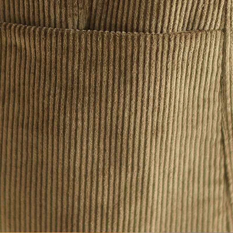 Buddha Stones Retro Plain Women's Long Sleeve Corduroy Jacket With Pockets