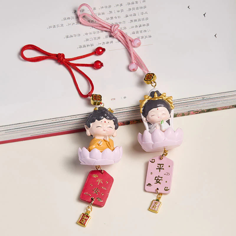 Buddha Stones Lotus Avalokitesvara Buddha Fu Character Wealth Car Hanging Decoration