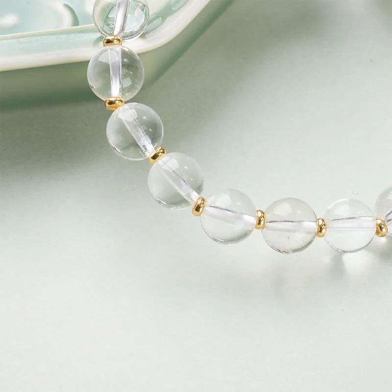 Buddha Stones Clear Quartz Zakiram Protection Bracelet