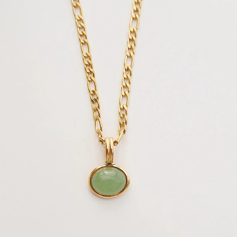 Buddha Stones Oval Turquoise Strength Titanium Steel Necklace Pendant
