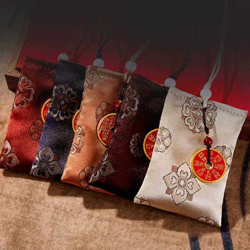 Buddha Stones Mountain Ghosts Spend Money Jacquard Embroidery Sachet Blessing Hanging Decoration