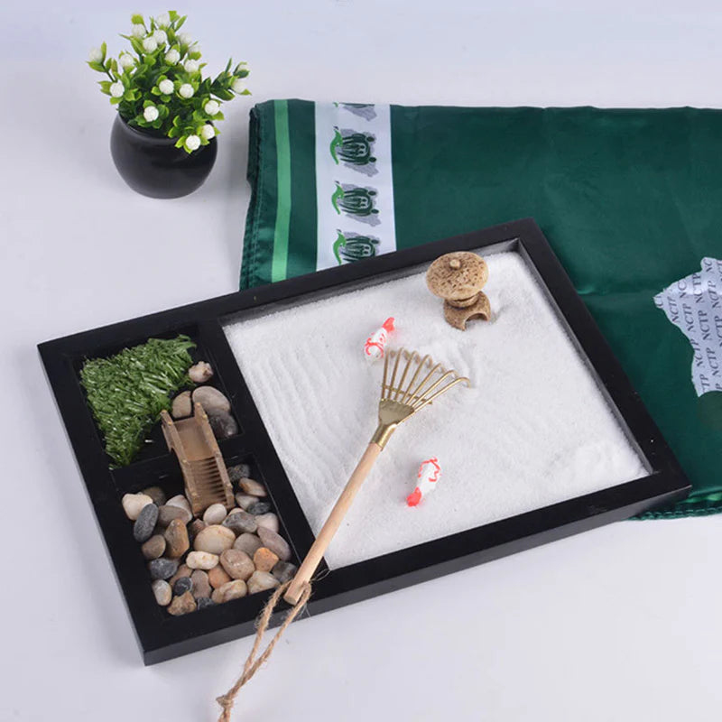 Buddha Stones Koi Fish Small Bridge Calm Peace Meditation Zen Garden Decoration
